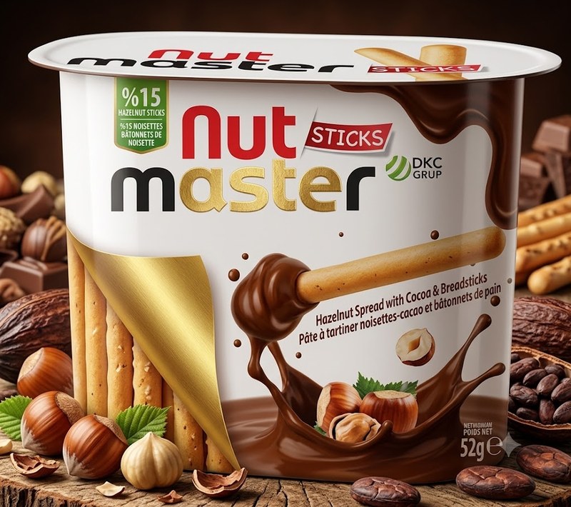 Nut Master Hazelnut Spread With Cacao & Breadsticks 52g