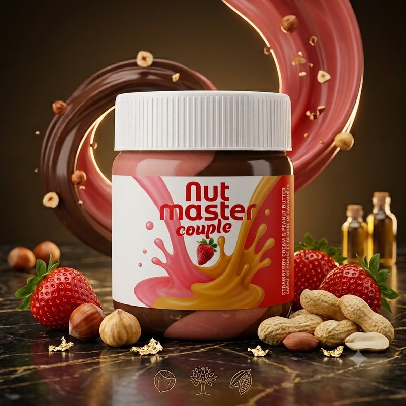 Nut Master Couple Strawberry Cream & Peanut Butter