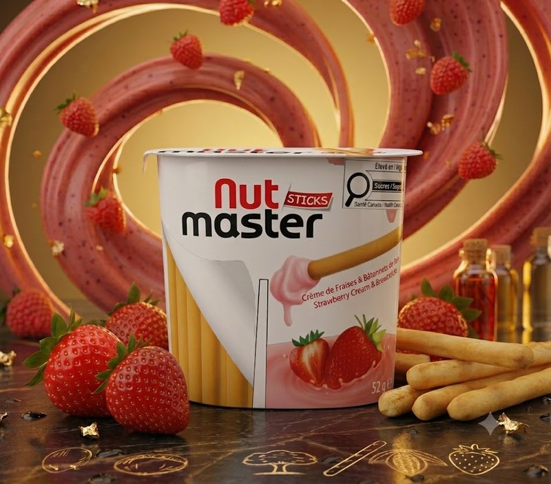 Nut Master Strawberry Cream & Breadsticks